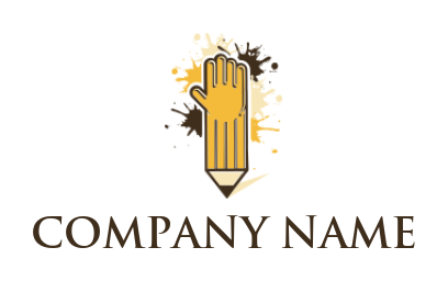 make an arts logo hand pencil on color splashes