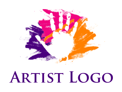arts logo image hand print on paint - logodesign.net