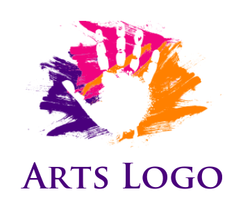 arts logo image hand print on paint - logodesign.net
