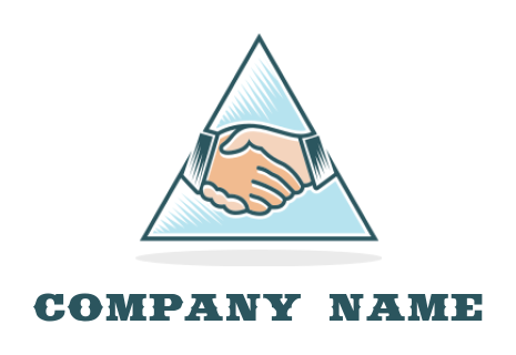 make an employment logo hand shaking inside triangle - logodesign.net