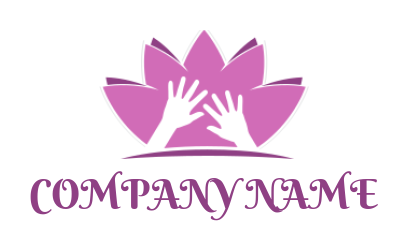 design a massage logo hands inside lotus flower