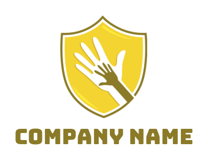 design a foundation logo hands inside shield - logodesign.net