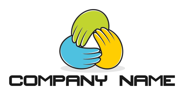 childcare logo hands merged together-logodesign.net 