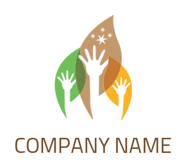 community logo online hands on leaves for foundation - logodesign.net