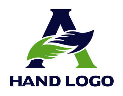Make a Letter A logo handshake inside letter A