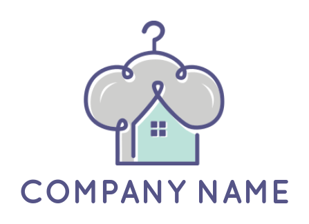 make an apparel logo hanger with cloud and house