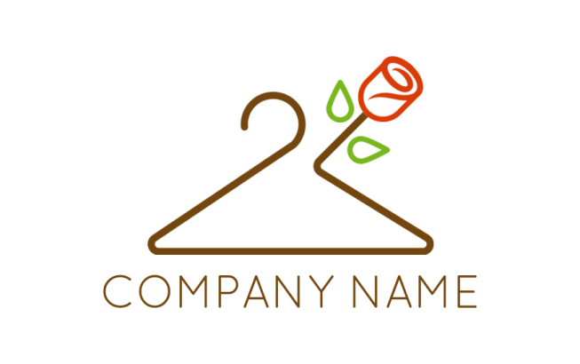 Design a logo of hanger merged with rose 