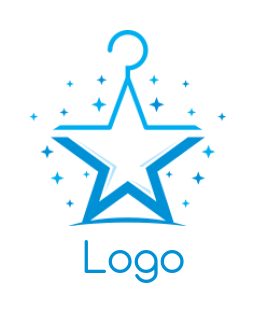 cleaning logo online star with hanger