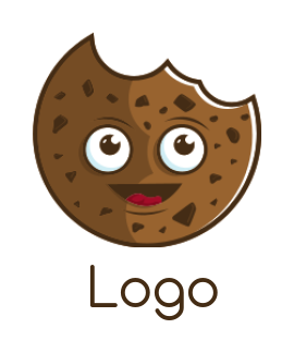 baker logo happy cookie with face mascot