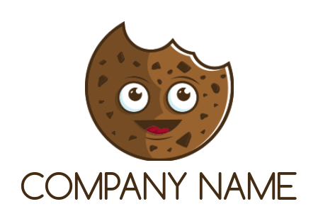 food logo happy cookie with face mascot