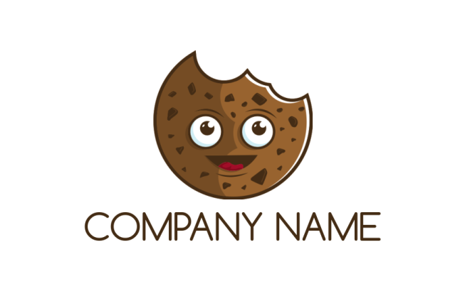 food logo happy cookie with face mascot
