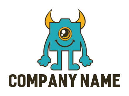 create a photography logo happy monster camera