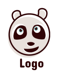 Pet logo happy panda face