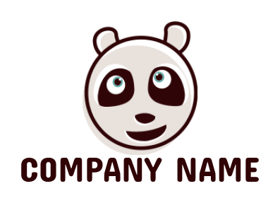 Pet logo happy panda face