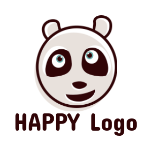 pet logo template happy panda face - logodesign.net