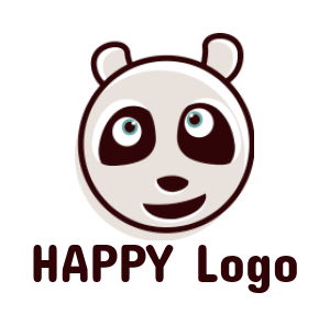 Pet logo happy panda face