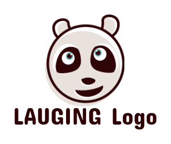 Pet logo happy panda face