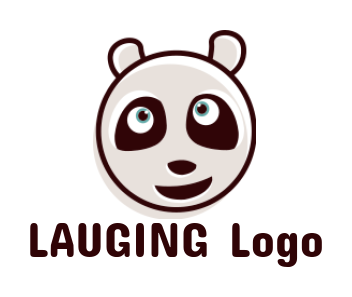 pet logo template happy panda face - logodesign.net