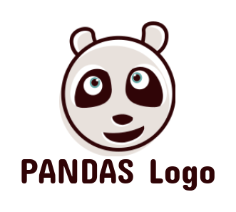 Pet logo happy panda face