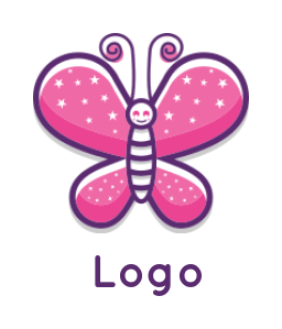 create a fashion logo happy shiny 3D butterfly