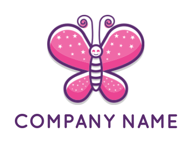 create a fashion logo happy shiny 3D butterfly