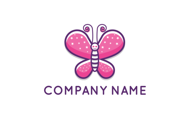 make a fashion logo happy shiny 3D butterfly - logodesign.net