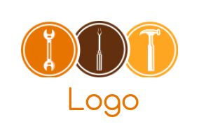 make a handyman logo hardware tools in circles