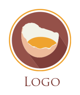 food logo maker egg with yolk in circle