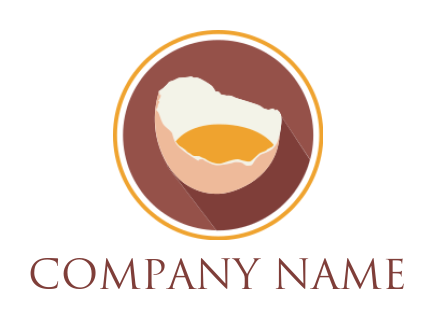food logo maker egg with yolk in circle