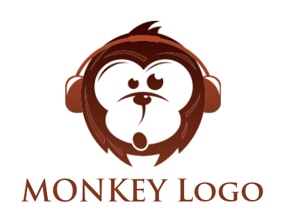 generate an animal logo headphones on monkey 