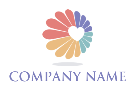 beauty logo flower with negative space heart