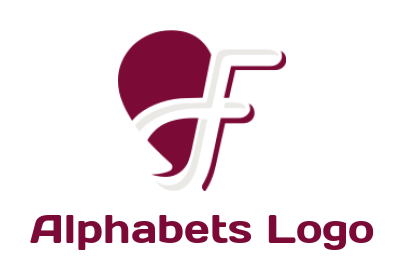 Letter F logo maker with heart behind