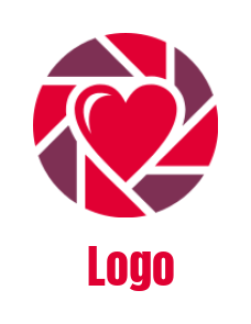 make a photography logo heart in lens - logodesign.net