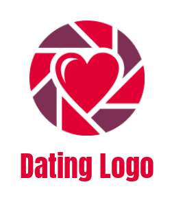 make a photography logo heart in lens - logodesign.net