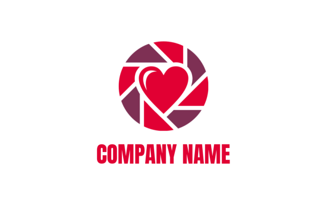 make a photography logo heart in lens - logodesign.net