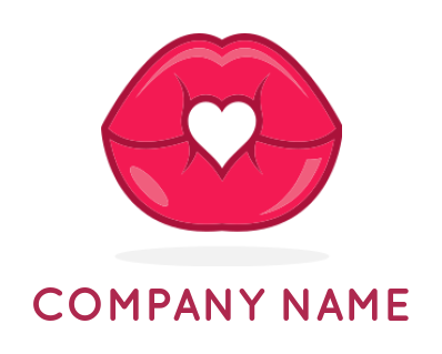 generate a beauty logo of heart inside lips