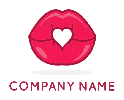 make a beauty logo heart inside lips - logodesign.net