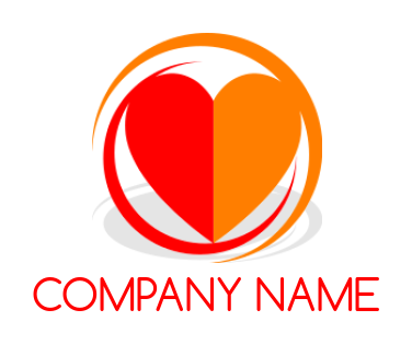 make a dating logo heart inside swooshes