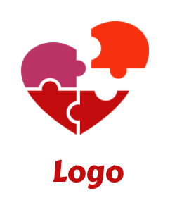 dating logo icon heart made of puzzle - logodesign.net
