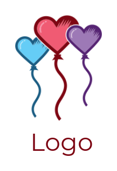 logo creator uses heart shape party balloons 