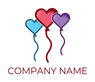 logo creator uses heart shape party balloons 