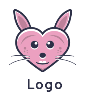 pet logo maker heart shape bunny face - logodesign.net