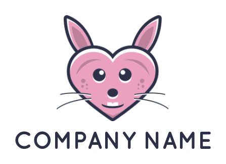 pet logo maker heart shape bunny face - logodesign.net