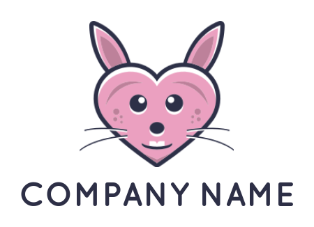 pet logo maker heart shape bunny face - logodesign.net