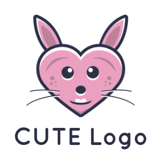 pet logo maker heart shape bunny face - logodesign.net