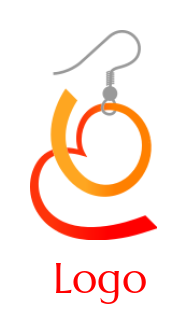 generate a jewelry logo of heart shape earring