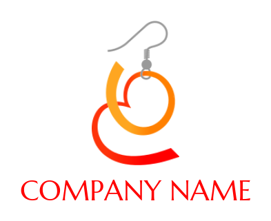 generate a jewelry logo of heart shape earring