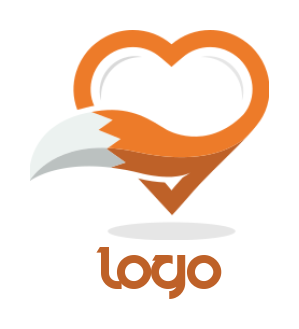 make a dating logo heart shape forming fox tail