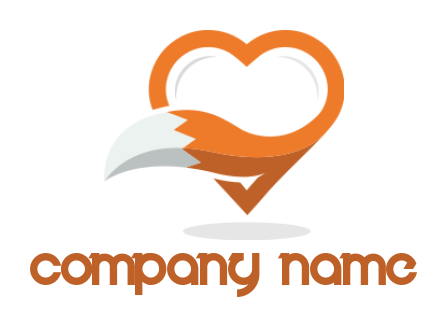 make a dating logo heart shape forming fox tail