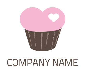 create a dating logo with a heart shape muffin 